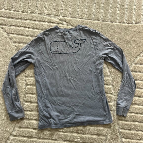 Women's Vineyard Vines Light Blue Long Sleeve T-Shirt with Pocket, in size XL - Picture 3 of 6